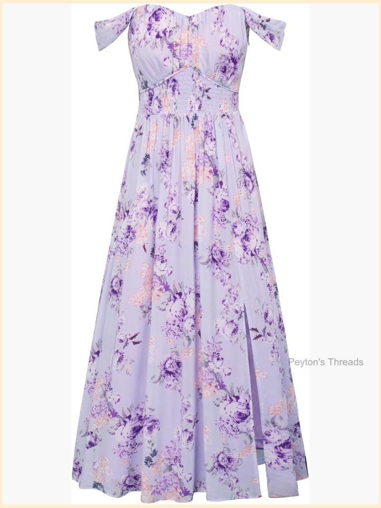 Off Shoulder Flowy A-Line Maxi Dress With Pockets